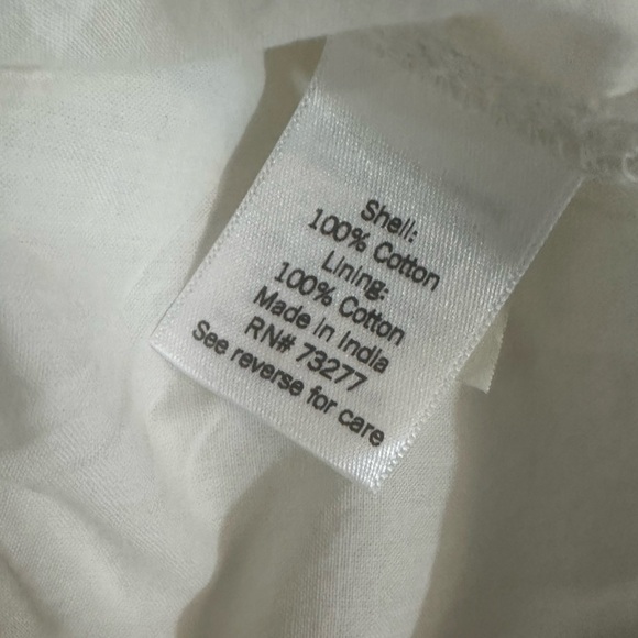 Lauren Conrad Sz 3X Ivory Short Sleeve Boho Top Shirt Button Front Swiss Dots - Picture 8 of 9